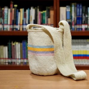 Mochila Blanca & Franja de Colores